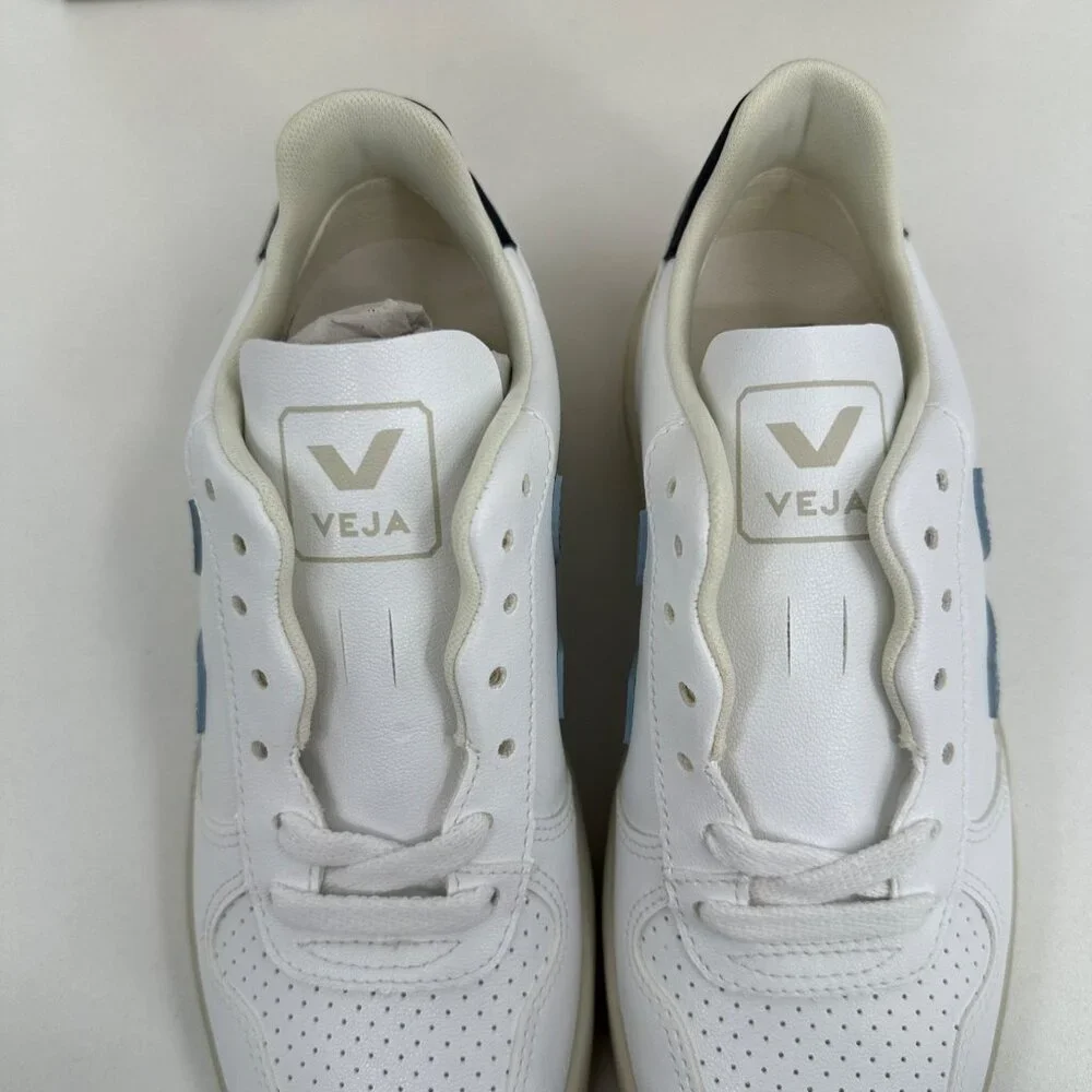 Veja V-10 CWL Sneakers sz 5 Women's 36 EU White/Steel/Nauti Vegan Leather BRAZIL - Picture 9 of 15